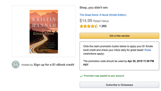 Click a Few Buttons To Get a Free $1 Kindle Ebook Credit